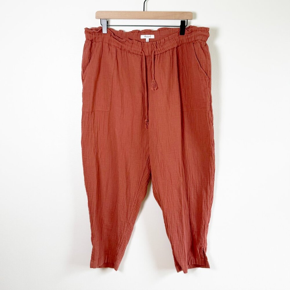 Madewell Lightestspun 100% Cotton Pants Brick Color Size XL